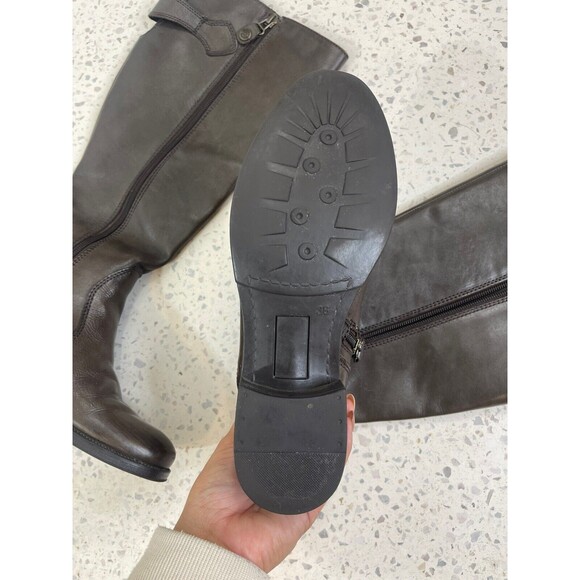 Bussola Women 7.5 Brown Leather Boot Equestrian Old Money SienaEmblem 2065 Crest - Picture 10 of 10